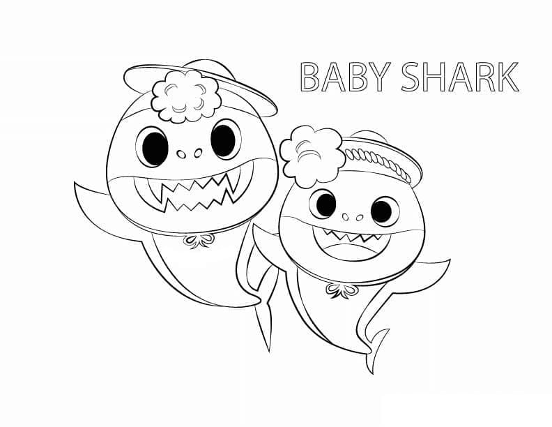 Krásný Baby Shark omalovánka