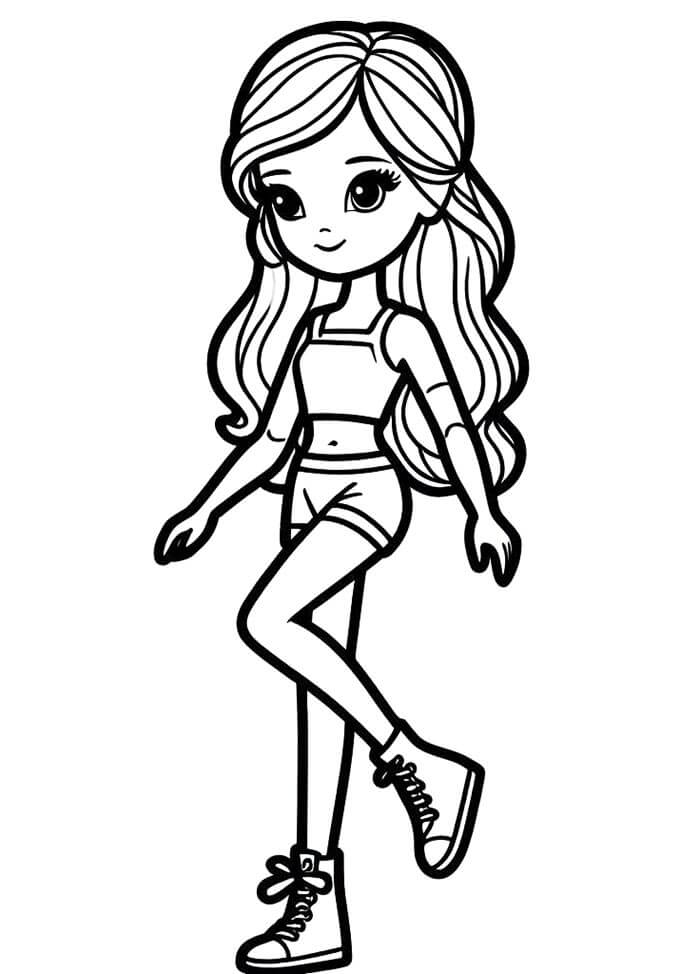 Kreslená Barbie omalovánka