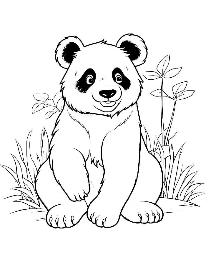 Kreslená Panda omalovánka
