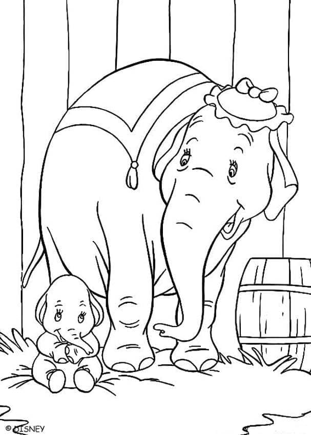 Kreslený Dumbo omalovánka