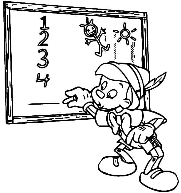 Kreslený Pinocchio omalovánka