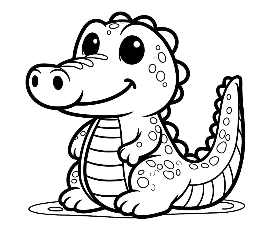 Krokodýl Zdarma omalovánka