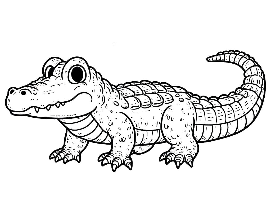 Krokodýl k Tisku omalovánka
