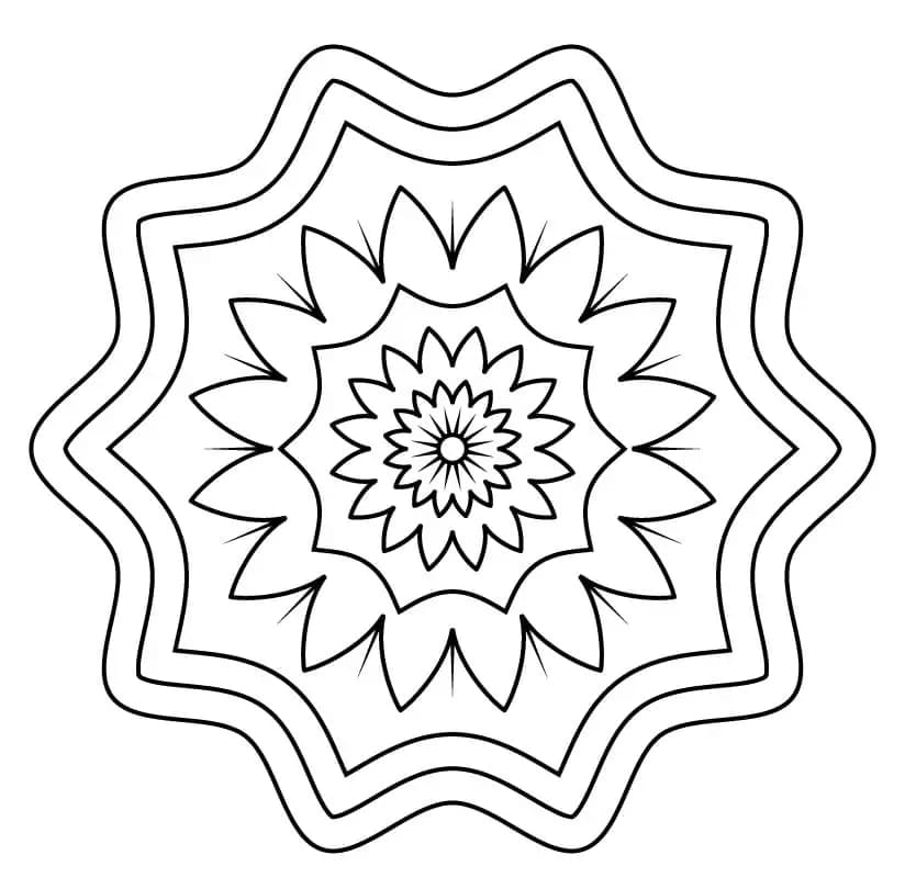 Květinová Mandala (11) omalovánka