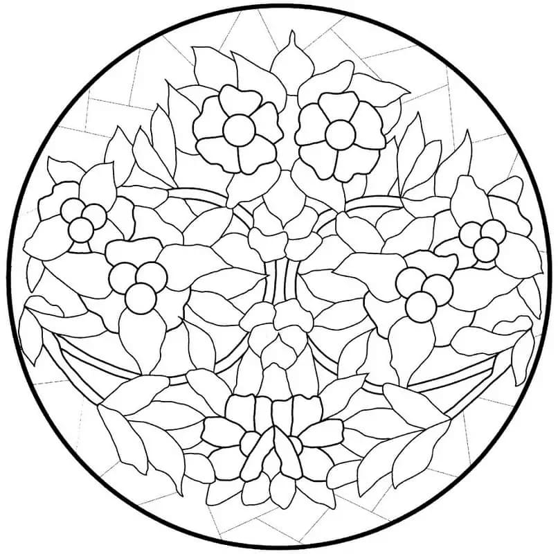 Květinová Mandala (2) omalovánka