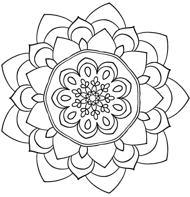 Květinová Mandala (20) omalovánka