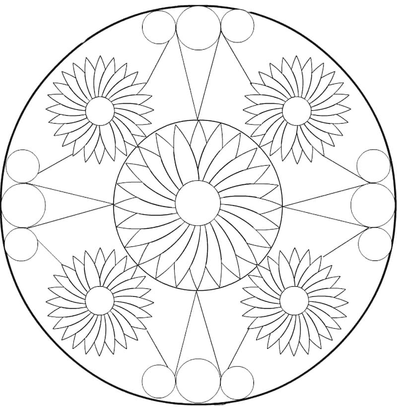 Květinová Mandala (22) omalovánka