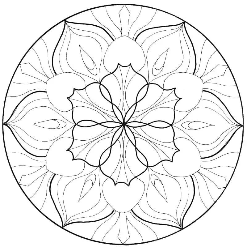 Květinová Mandala omalovánky