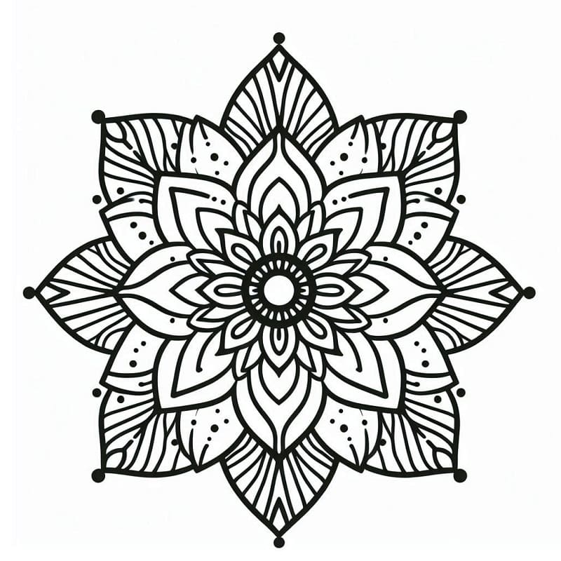 Květinová Mandala (29) omalovánka