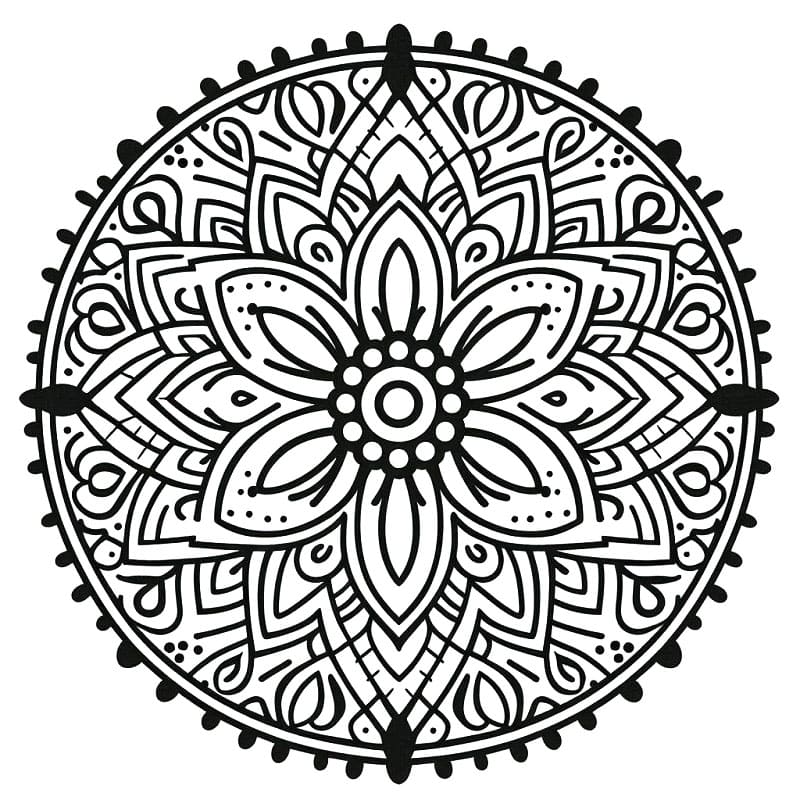 Květinová Mandala (35) omalovánka
