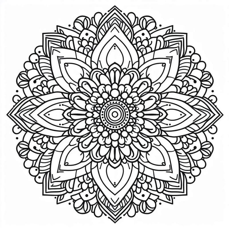 Květinová Mandala (36) omalovánka