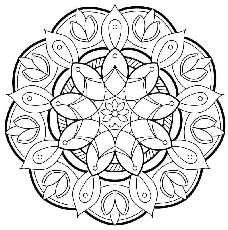 Květinová Mandala (4) omalovánka