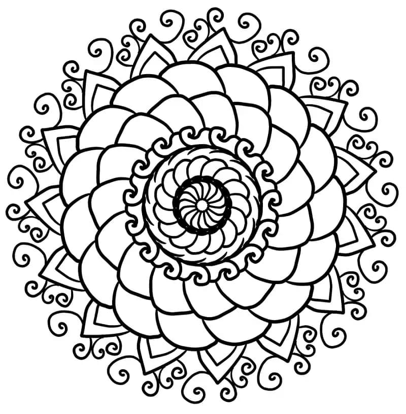 Květinová Mandala (6) omalovánka