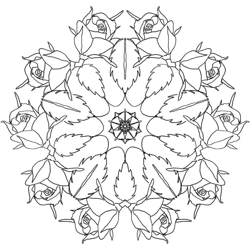 Květinová Mandala (7) omalovánka