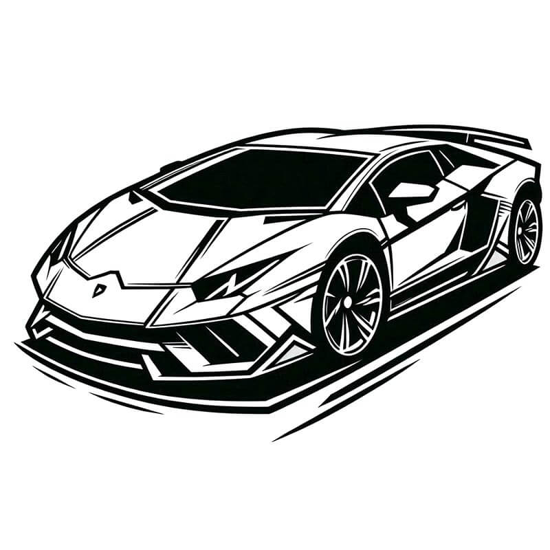 Lamborghini Tisknutelný Zdarma omalovánka