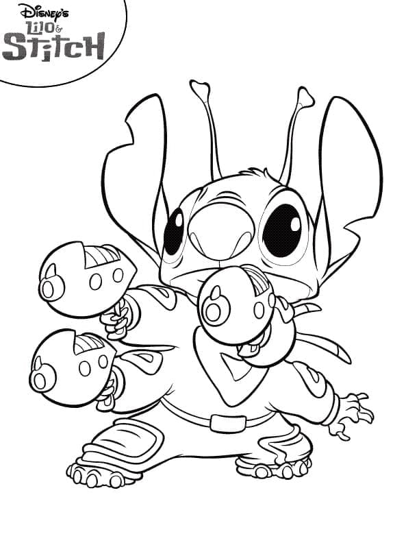 Lilo a Stitch Zdarma Vymalovatelné Obrázek omalovánka