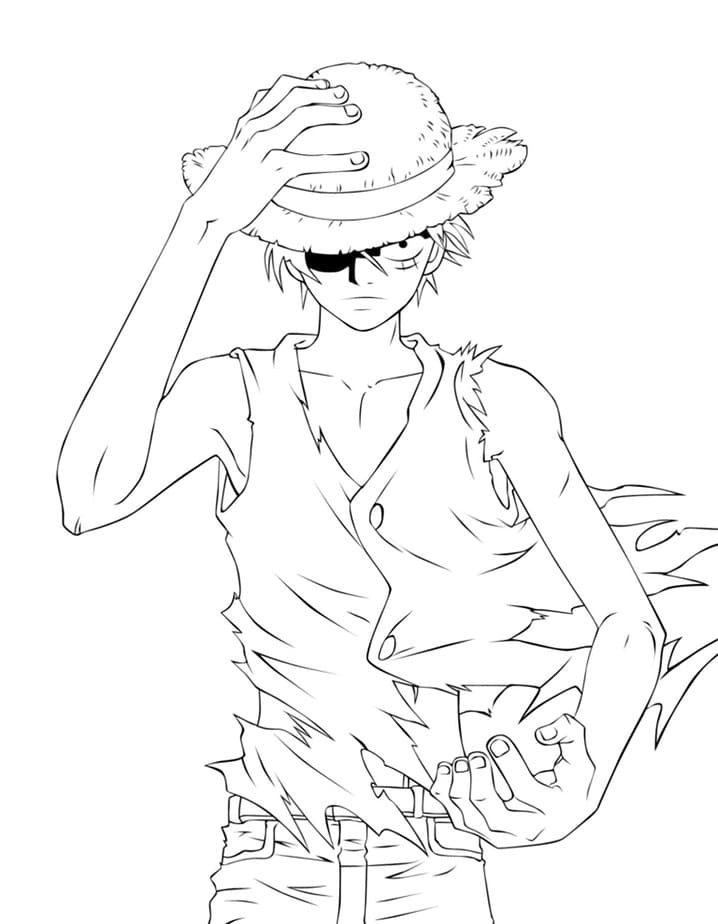 Luffy Anime omalovánka