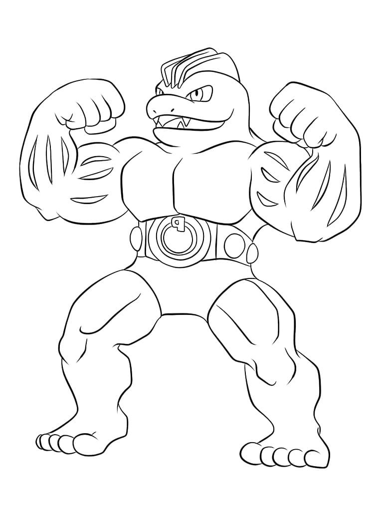 Machoke Pokemon omalovánka