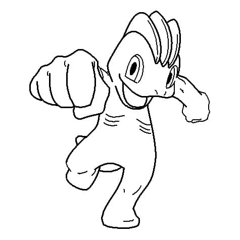 Machop Pokemon omalovánka