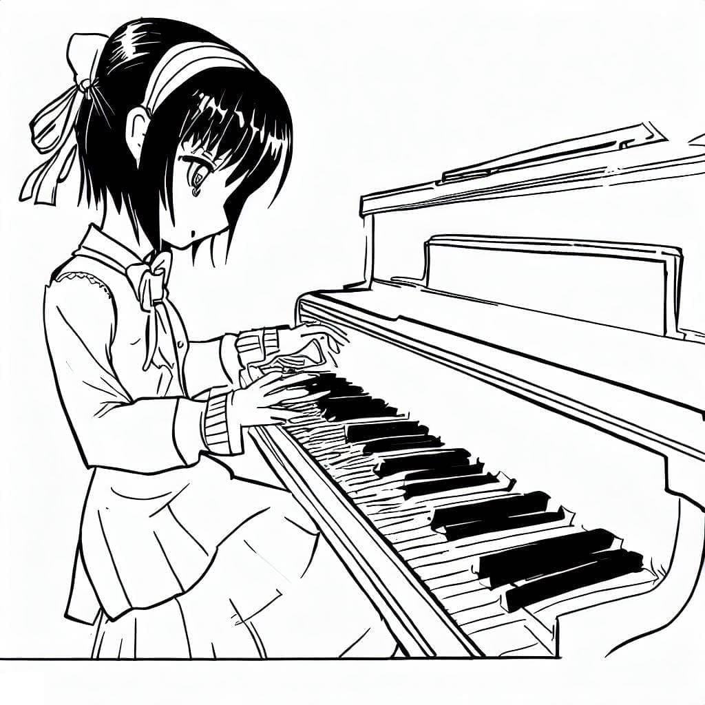 Malá Anime Dívka omalovánka