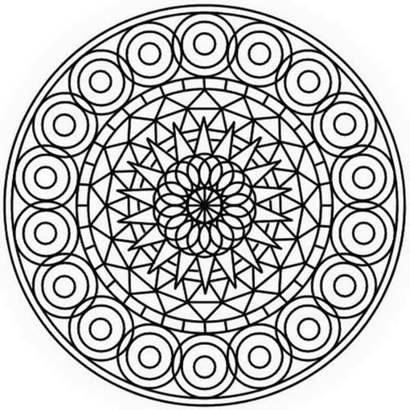 Mandala Tisknutelná pro Dospělé omalovánka