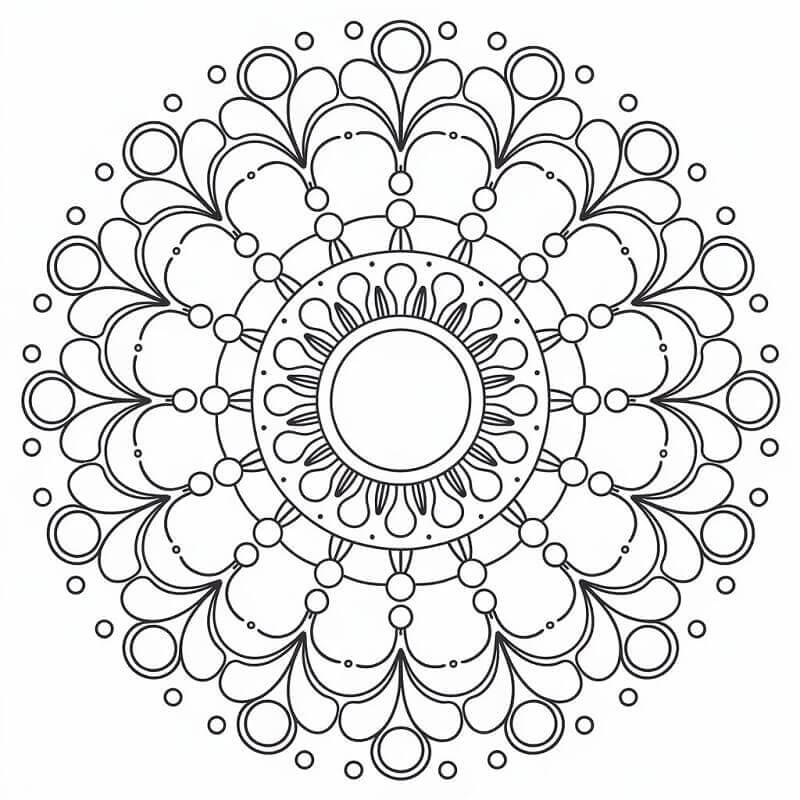 Mandala k Tisku omalovánka