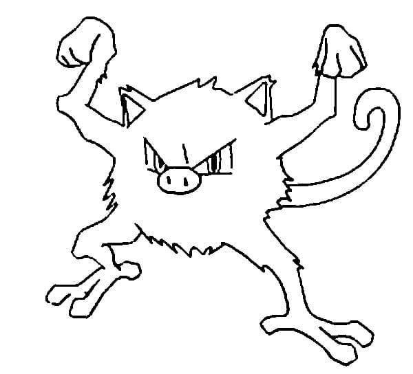 Mankey Pokemon omalovánka