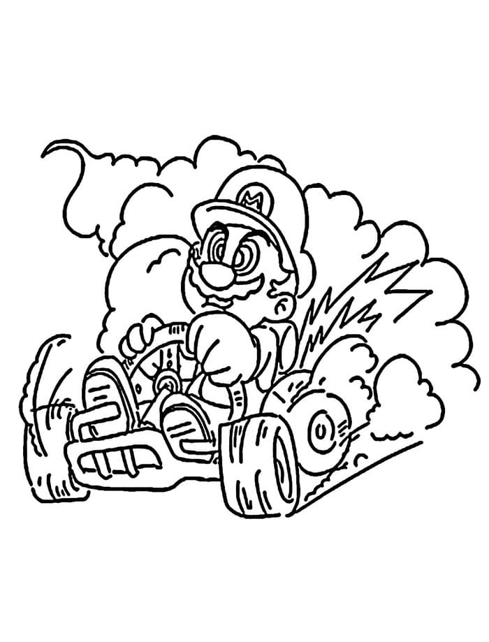Mario Kart Tisknutelný omalovánka