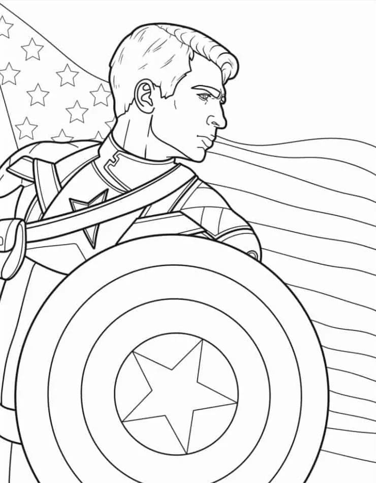 Marvel Superhrdina Captain America omalovánka