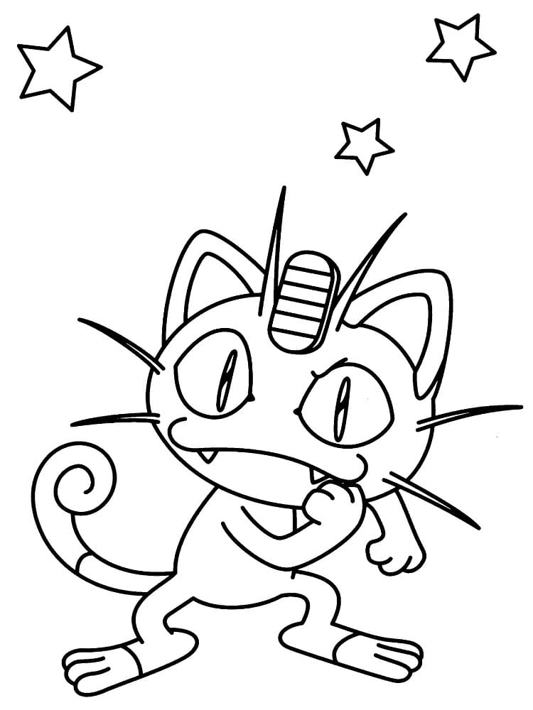 Meowth Pokemon omalovánka