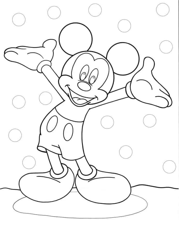 Mickey Mouse Zdarma Vymalovatelné Obrázek omalovánka