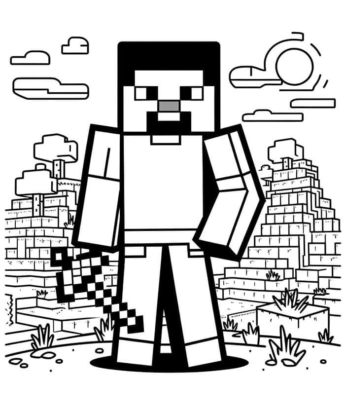 Minecraft pro 4leté Děti omalovánka
