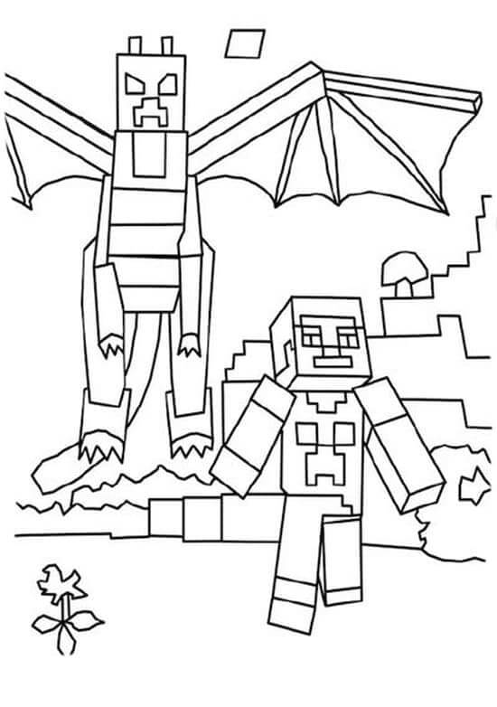 Minecraft pro 5leté Děti omalovánka