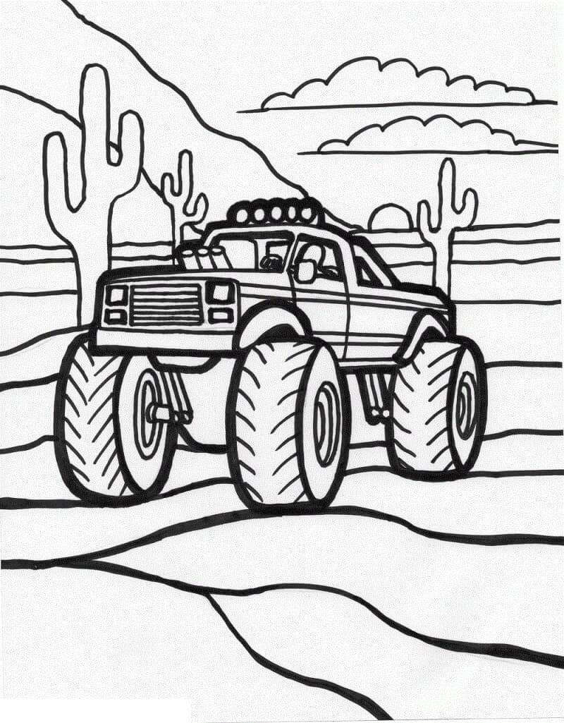 Monster Truck Tisknutelný pro Děti omalovánka