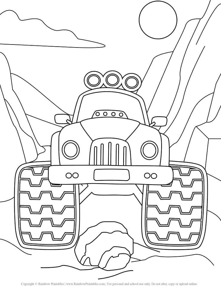 Monster Truck Tisknutelný omalovánka