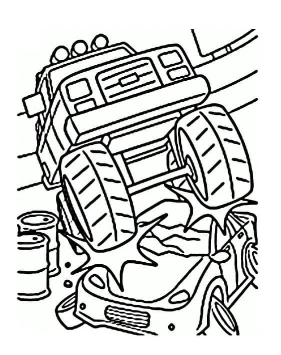 Monster Truck Vymalovatelné pro Děti omalovánka