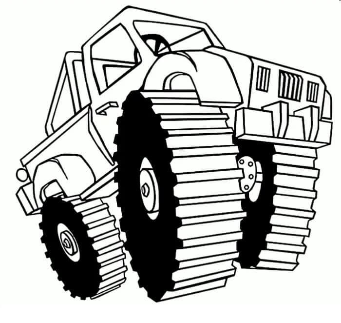 Monster Truck Zdarma Tisknutelný omalovánka