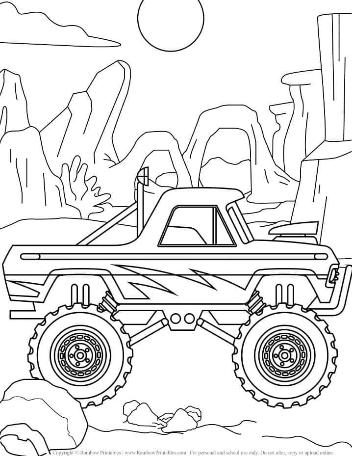 Monster Truck Zdarma omalovánka