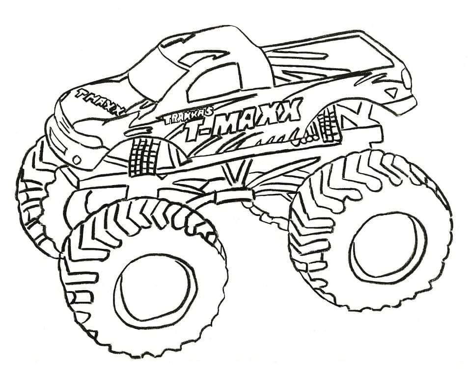 Monster Truck pro 4leté Děti omalovánka