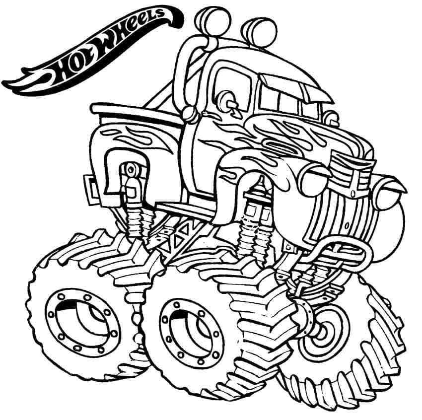 Monster Truck pro 6leté Děti omalovánka