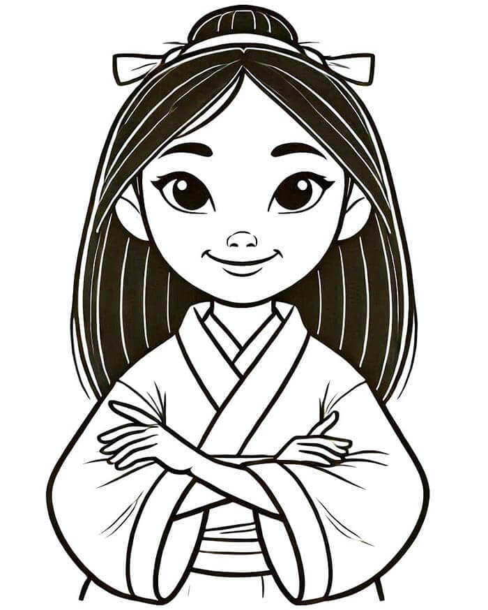 Mulan Zdarma pro Děti omalovánka