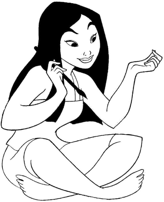 Mulan pro 3leté Děti omalovánka