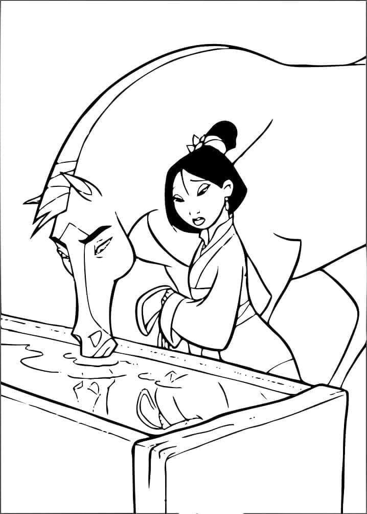 Mulan pro 6leté Děti omalovánka
