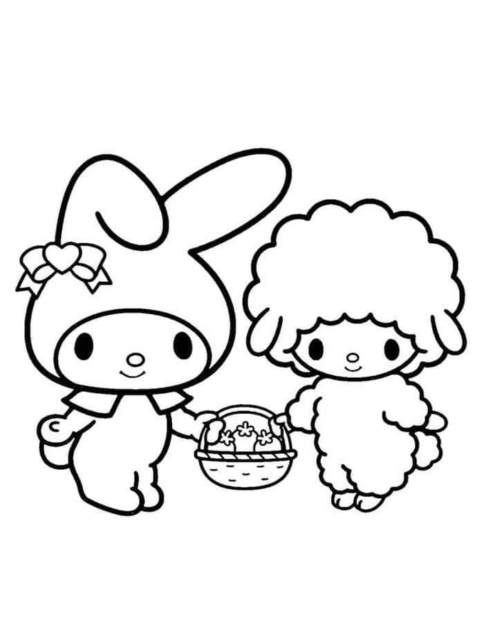 My Melody pro 5leté Děti omalovánka