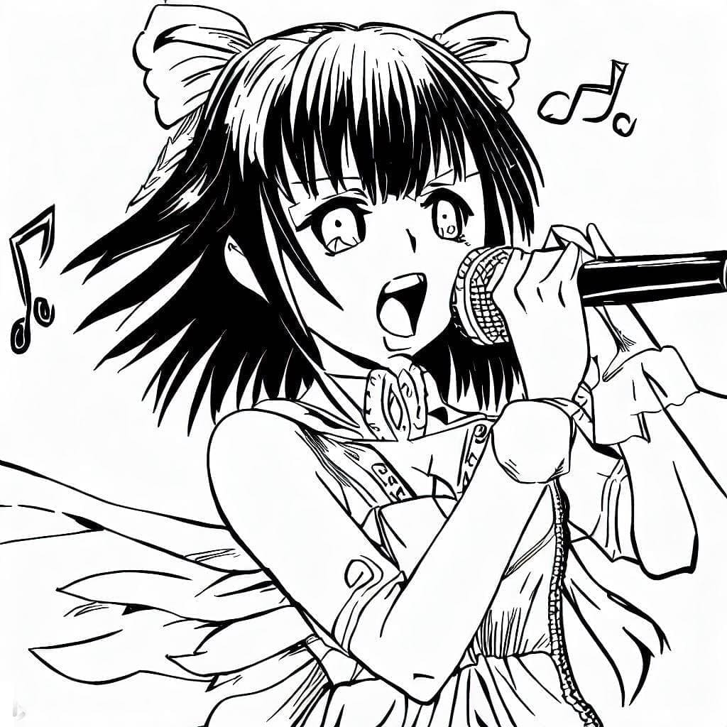 Nádherná Anime Dívka omalovánka