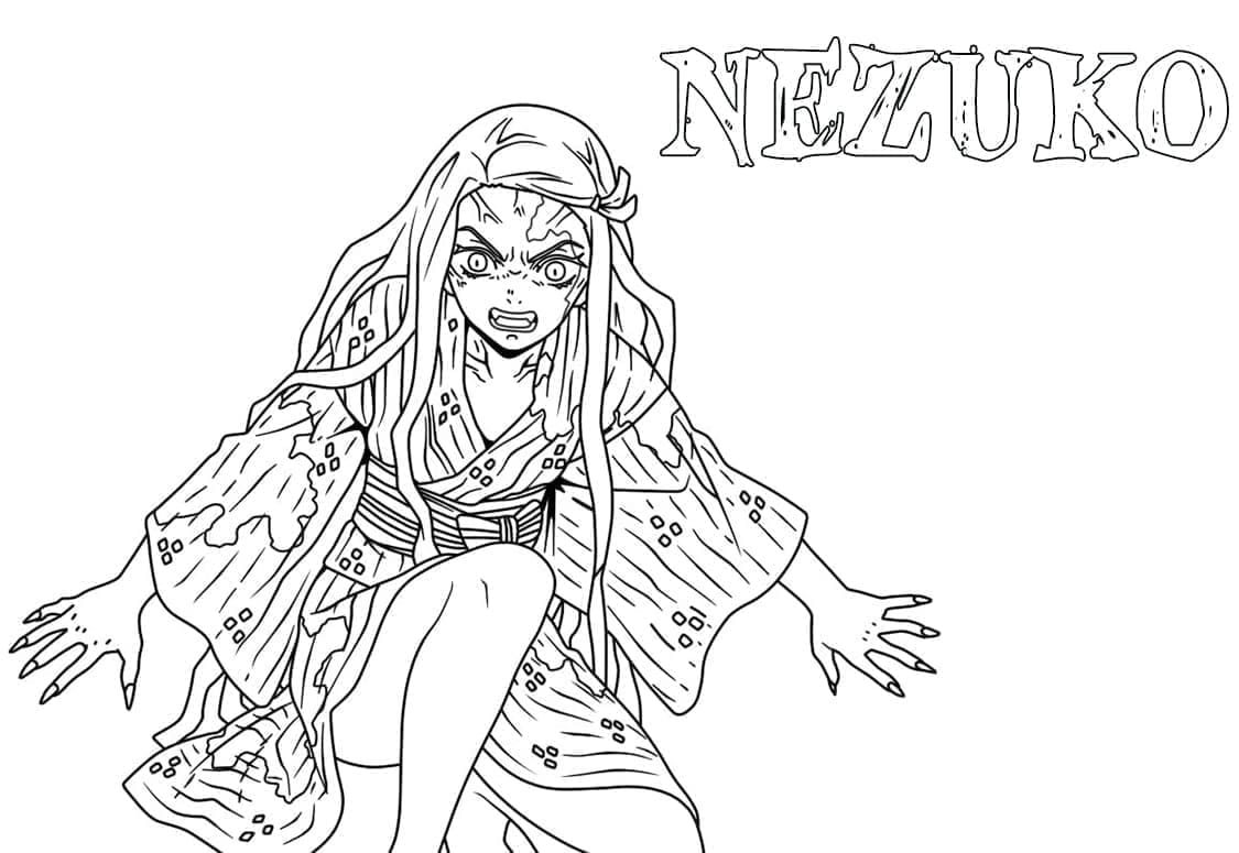 Nezuko Zdarama omalovánka