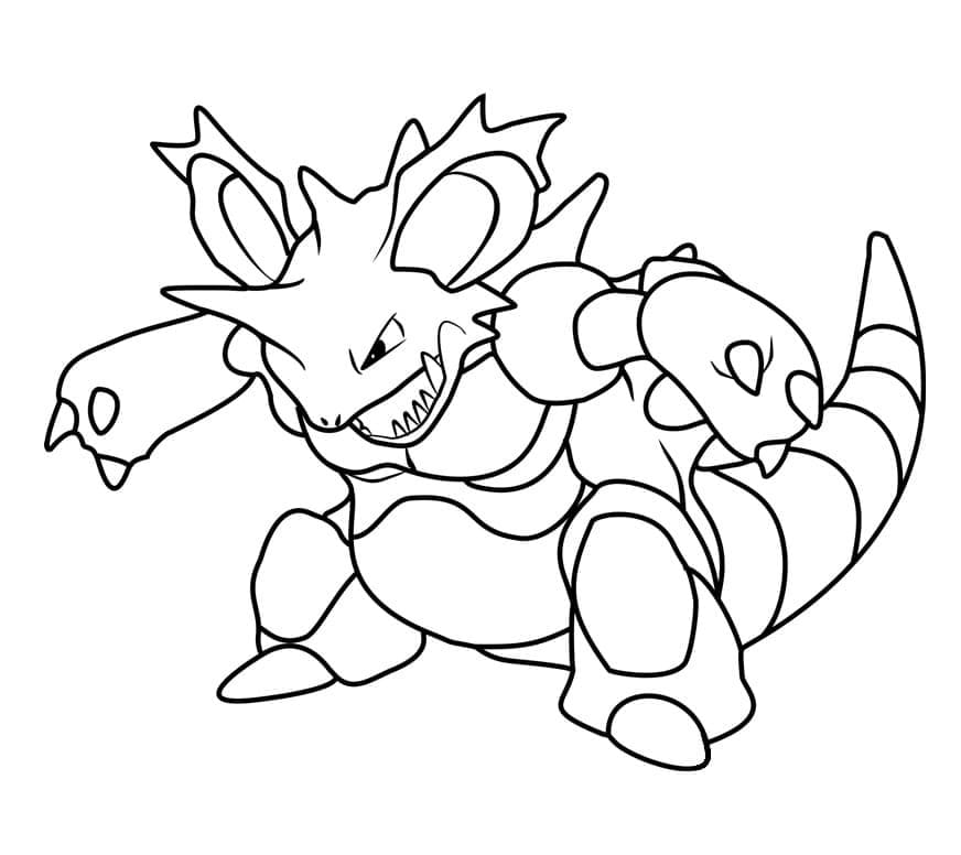 Nidoking Pokemon omalovánka