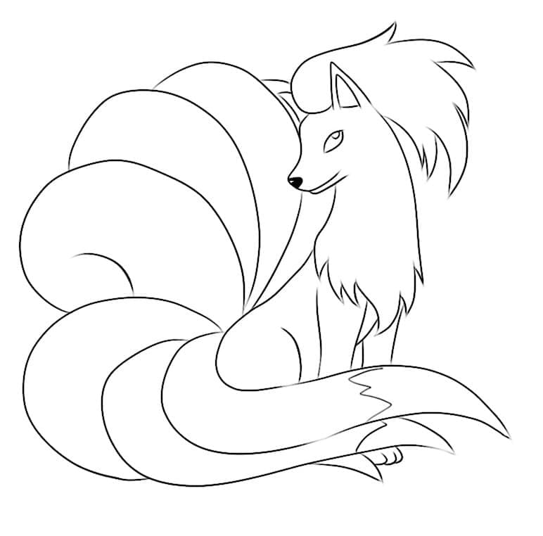 Ninetales Pokemon omalovánka