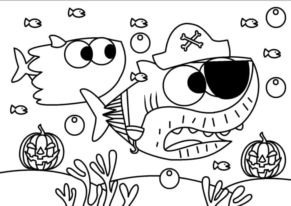 Okouzlující Baby Shark omalovánka