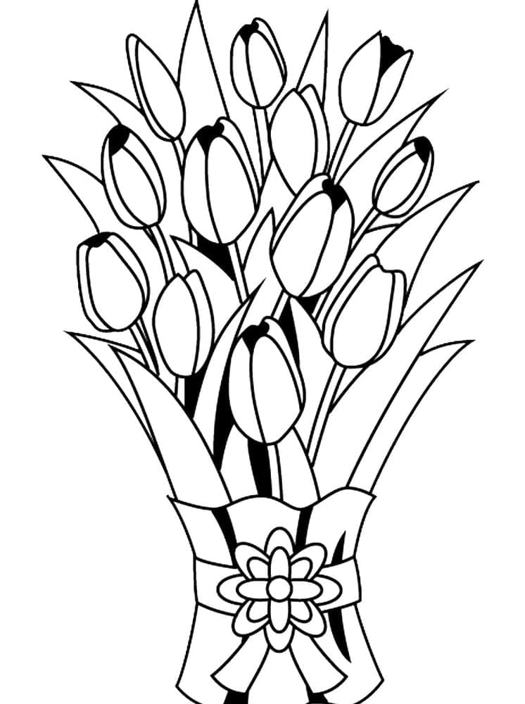 Okouzlující Tulipán omalovánka